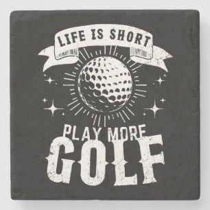 Dessous-de-verre En Pierre La vie est courte. Jouez plus au golf