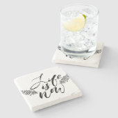 Dessous-de-verre En Pierre La vie est maintenant (Côté)