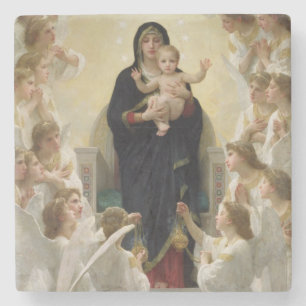 Dessous-de-verre En Pierre La Vierge avec Angels, 1900