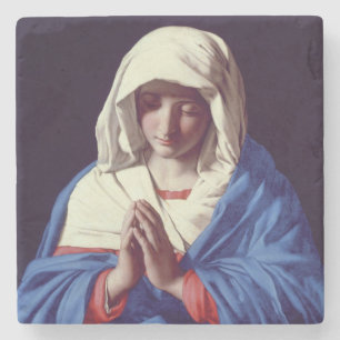 Dessous-de-verre En Pierre La Vierge dans la prière, 1640-50 (huile sur la