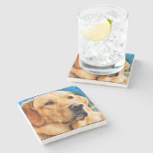 Dessous-de-verre En Pierre Labrador retriever d'or (Côté)