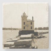 Dessous-de-verre En Pierre Lac Erie Lighthouse (Devant)