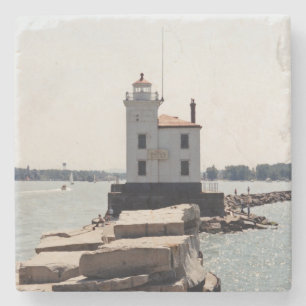 Dessous-de-verre En Pierre Lac Erie Lighthouse