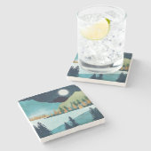 Dessous-de-verre En Pierre Lac Moonrise (Côté)