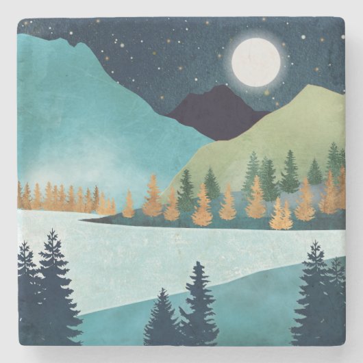 Dessous-de-verre En Pierre Lac Moonrise (Devant)