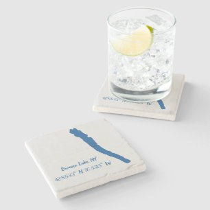 Dessous-de-verre En Pierre Lac Owasco, Dessous de verre en marbre NY