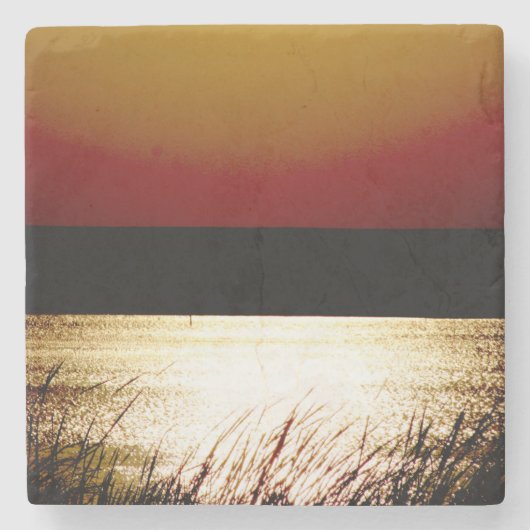 Dessous-de-verre En Pierre Lac Sunset (Devant)
