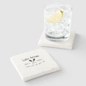 Dessous-de-verre En Pierre Lake house et. Date année coordonnées personnalisé (Côté)