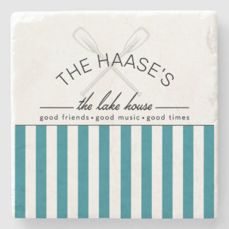 Dessous-de-verre En Pierre Lake House Good Friends Music Times Blue Stripe
