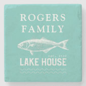 Dessous-de-verre En Pierre Lake House Nom de famille (Devant)