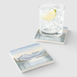 Dessous-de-verre En Pierre Lake Tahoe | Watercolor Mountain Landscape
