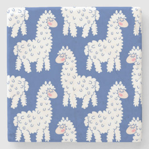 Dessous-de-verre En Pierre Lama alpaca, motif vintage