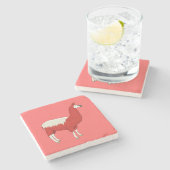 Dessous-de-verre En Pierre Lama rouge drôle (Côté)