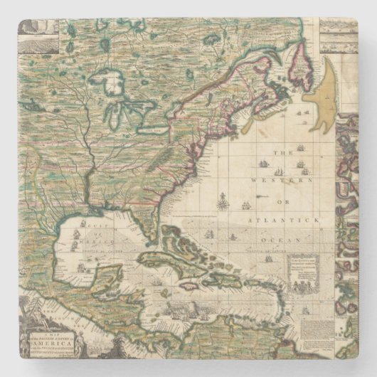 Dessous-de-verre En Pierre L'Amérique Septentrionalis (Devant)