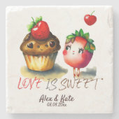 Dessous-de-verre En Pierre L'amour est doux et amusant (Devant)