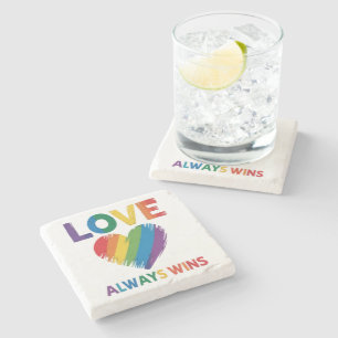 Dessous-de-verre En Pierre L'amour gagne toujours LGBT