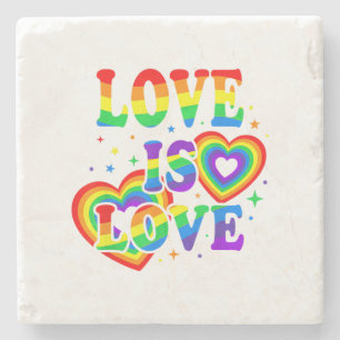 Dessous-de-verre En Pierre L'amour LGBTQ est l'amour Fierté gay Drapeau arc-e