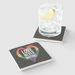 Dessous-de-verre En Pierre L'amour n'est jamais faux Mois de la fierté LGBT