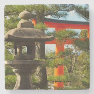 Dessous-de-verre En Pierre Lanterne en pierre et porte Torii