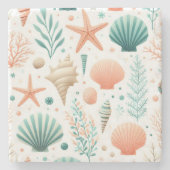 Dessous-de-verre En Pierre L'art coquille côtière (Devant)