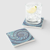 Dessous-de-verre En Pierre L'art mosaïque de Nautilus Shell (Côté)