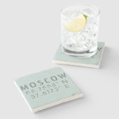 Dessous-de-verre En Pierre Latitude de Moscou (Côté)