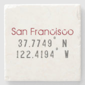 Dessous-de-verre En Pierre Latitude de San Francisco (Devant)