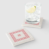 Dessous-de-verre En Pierre Latvian Morning SUN motif géométrique I (Côté)