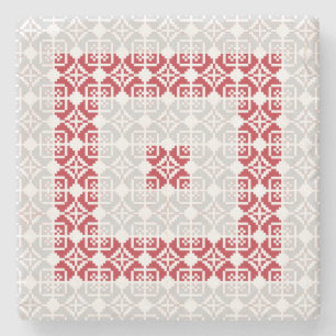 Dessous-de-verre En Pierre Latvian Morning SUN motif géométrique I