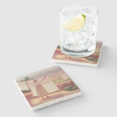 Dessous-de-verre En Pierre Lavage au soleil (Côté)