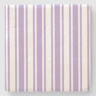 Dessous-de-verre En Pierre Lavande violet et blanc bonbons rayures