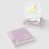 Dessous-de-verre En Pierre Lavender Love Mariage (Côté)