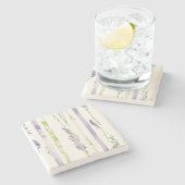 Dessous-de-verre En Pierre Lavender Stripes Floral   (Côté)