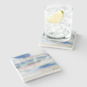 Dessous-de-verre En Pierre Laver blanc II (Côté)