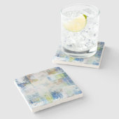 Dessous-de-verre En Pierre Laver blanc III (Côté)