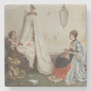 Dessous-de-verre En Pierre Le bébé dort (par Gerolamo Induno)