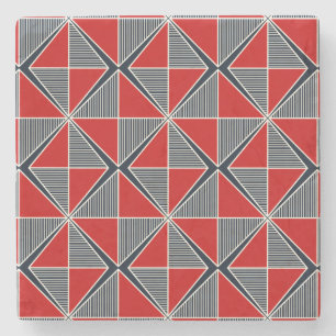 Dessous-de-verre En Pierre Le Bouclier de l'Hetman : Géométrique Rouge Carmin