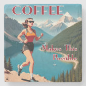 Dessous-de-verre En Pierre Le Café Permet Cette Exécution Possible (Devant)