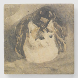 Dessous-de-verre En Pierre Le chat (par Gwen John)