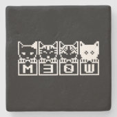 DESSOUS-DE-VERRE EN PIERRE LE CHATS M30W 8 BITS (Devant)