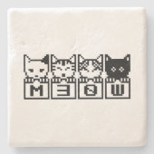 DESSOUS-DE-VERRE EN PIERRE LE CHATS M30W 8 BITS (Devant)
