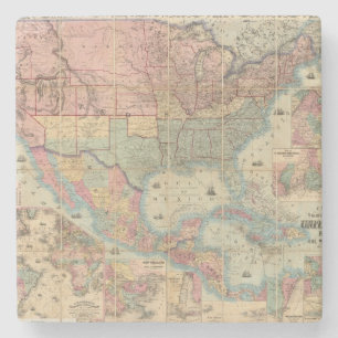 Dessous-de-verre En Pierre Le chemin de fer et la carte militaire de Colton