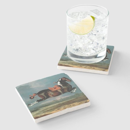 Dessous-de-verre En Pierre Le cheval pie "Cehero" s'élevant (Côté)