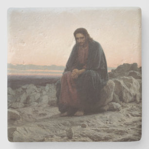 Dessous-de-verre En Pierre Le Christ dans le désert (par Ivan Kramskoi)