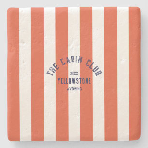 Dessous-de-verre En Pierre Le Club Cabine Custom Crest Red Park Stripe