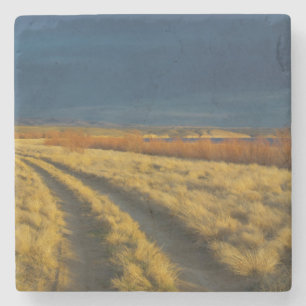 Dessous-de-verre En Pierre Le coucher de soleil met en valeur l'écorce rouge