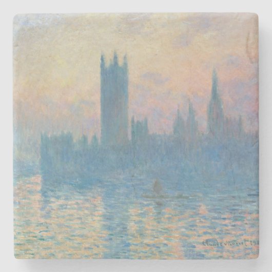 Dessous-de-verre En Pierre Le coucher du soleil des Chambres de Claude Monet (Devant)