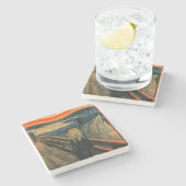 Dessous-de-verre En Pierre Le cri Edvard Munch Art Expressionniste Moderne (Côté)