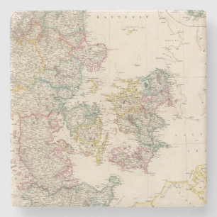 Dessous-de-verre En Pierre Le Danemark avec la carte d'encart de l'Islande