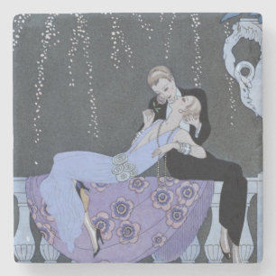 Dessous-de-verre En Pierre Le feu, illustration pour des "fêtes Galantes" pa